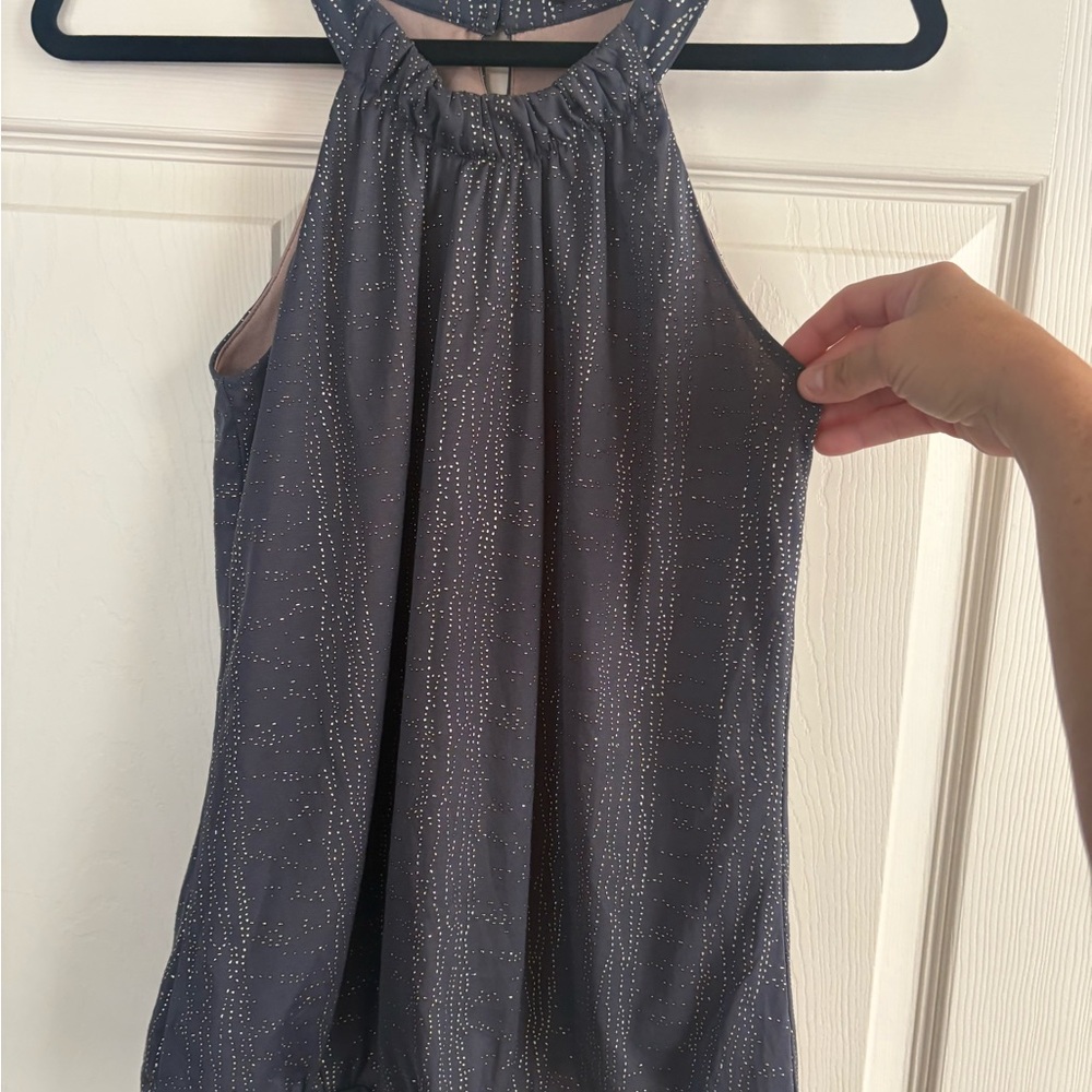 The Limited Gray Tank Top with Silver stud embellishments
